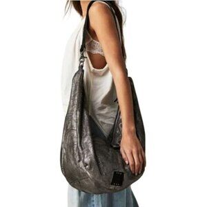 New Free People We The Free Sparta sling bag in black metallic leather
